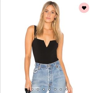 Free People Pippa V-Wire Bodysuit in Black